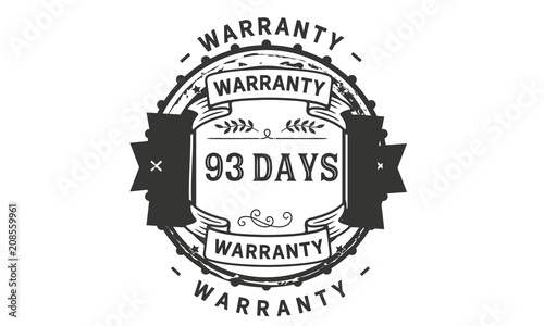 93 days black warranty icon stamp