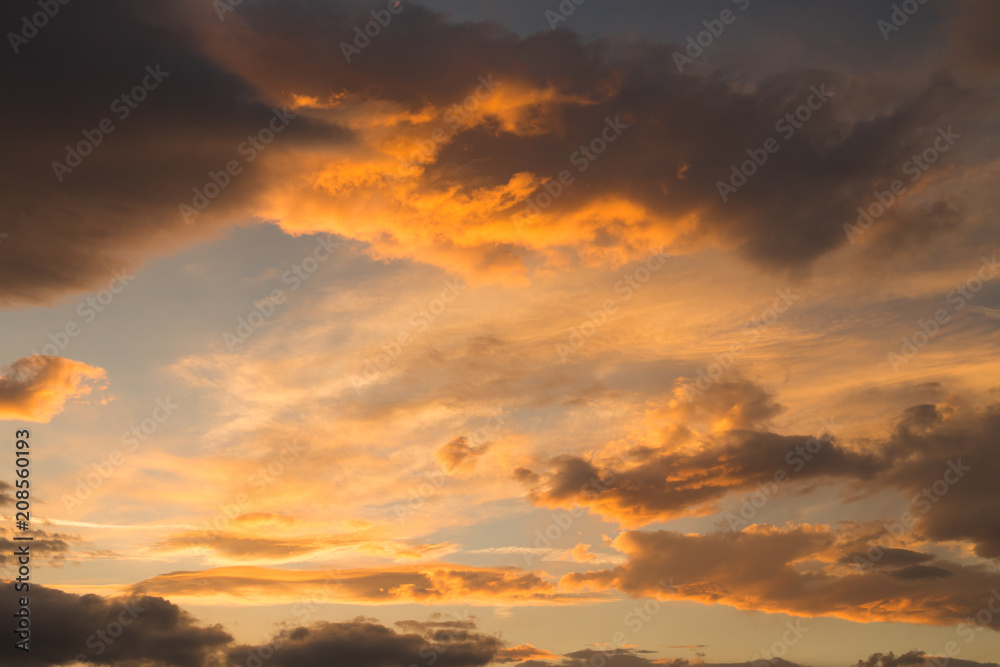 clouds heavy sunrise colors