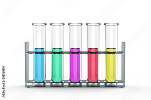 test tubes with colourful liquid