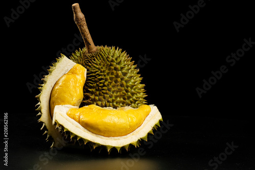 Durian - King of fruit in black background