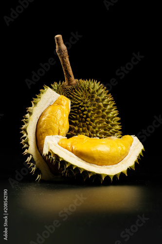 Durian - King of fruit in black background