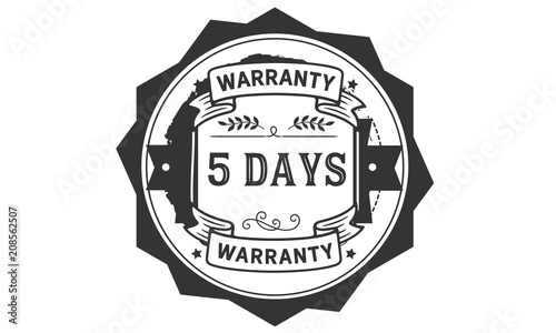 5 days warranty icon stamp