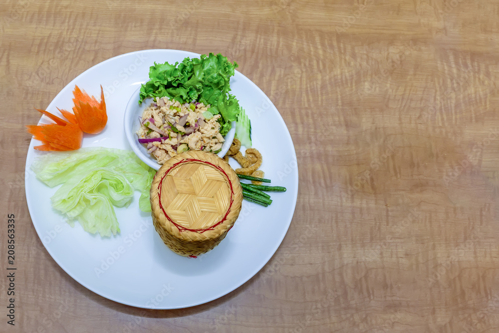 Top view of a delicious dish with Thai food. Top view of a delicious dish with Thai food.