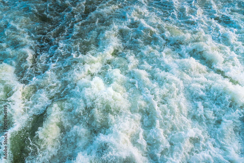 Fototapeta premium Whitewater rapids on river viewed from above