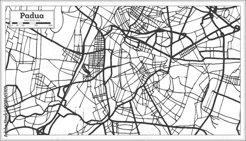 Canvas Print Padua Italy City Map in Retro Style. Outline Map.
