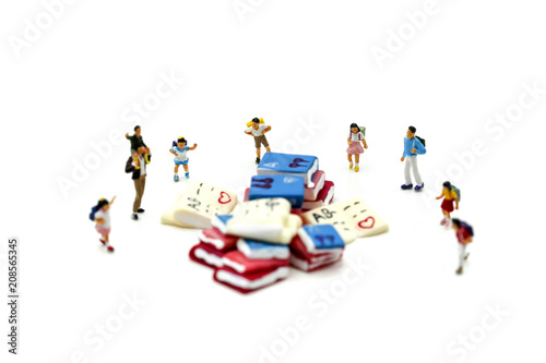 Miniature people   Children and student with School supplies Education and Back to school concept.