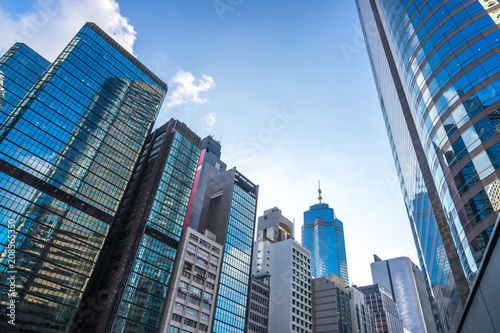 Canvas Print up view of modern office building in hongkong china