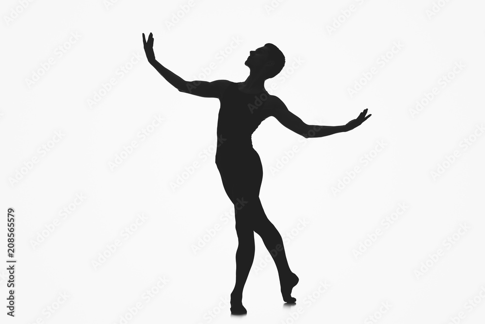 Obraz premium male ballet dancer silhouette