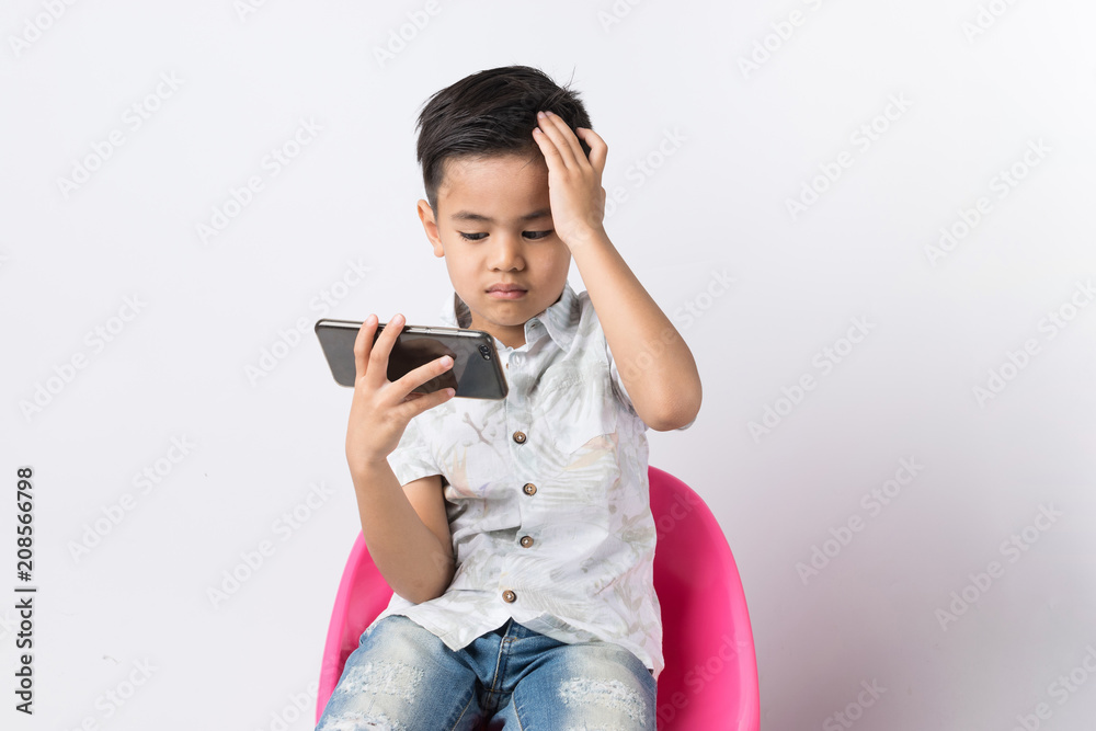 boy and smartphone boy and smartphone