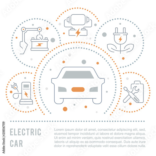 Website Banner and Landing Page of Electric Car.