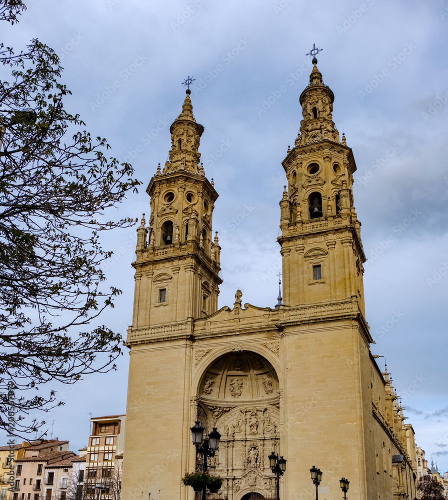 Main facade of the Santa María concatedral the round one of Gothic style and built in the XV century