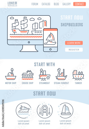 Website Banner and Landing Page of Shipbuilding.