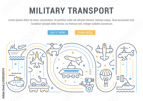 Website Banner and Landing Page of Military Transport.