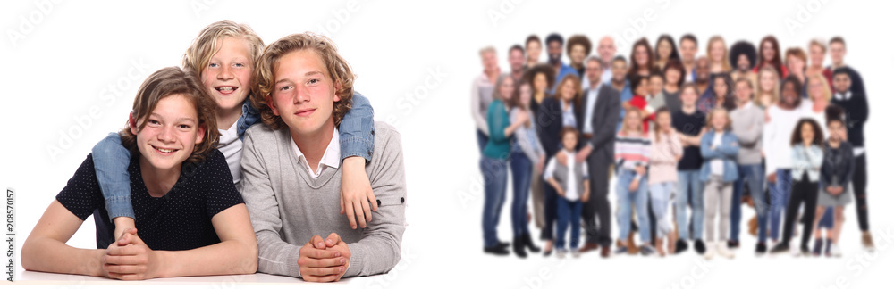 People in the foregound and people in the background People in the foregound and people in the background