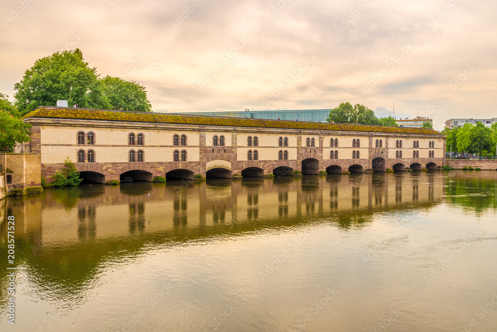 View at the Barrage Vauban bridge in Strasbourg - France