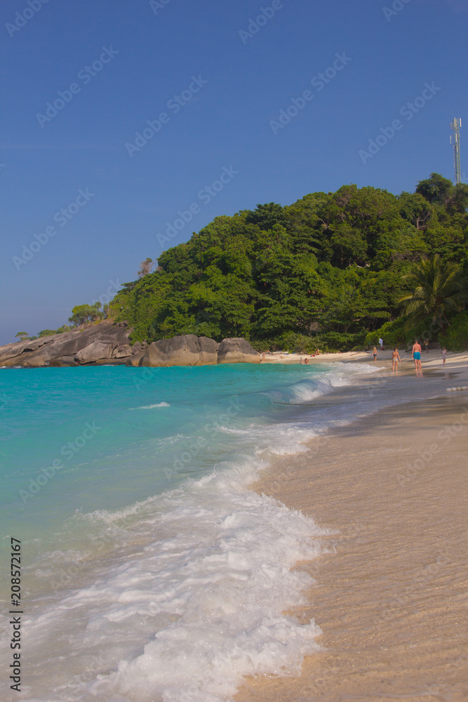 beach, sea, sand, ocean, island, water, tropical, sky, coast, blue, landscape, summer, nature, travel, bay, paradise, holiday, beautiful, vacation, white, cloud, caribbean, sunny, coastline, tourism