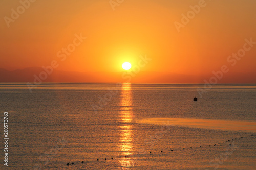sunset, sea, sun, ocean, sky, water, sunrise, beach, clouds, orange, horizon, nature, waves, cloud, evening, beautiful, coast, dawn, red, landscape, reflection, sand