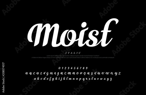 Elegant alphabet letters set. Classic Custom Lettering Designs for logo, Poster, Invitation, etc. Typography font classic style, italic number. vector illustrator