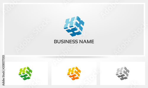 Triple Letter X Alphabet Cube Logo