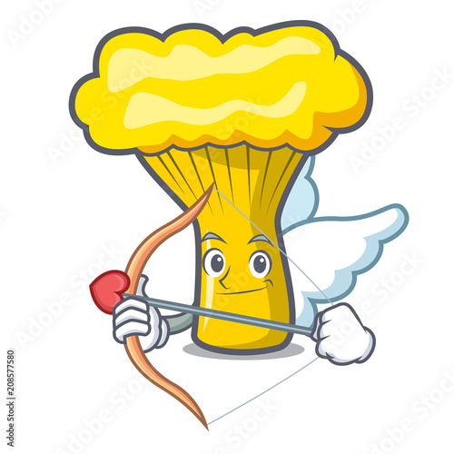 Cupid chanterelle mushroom character cartoon