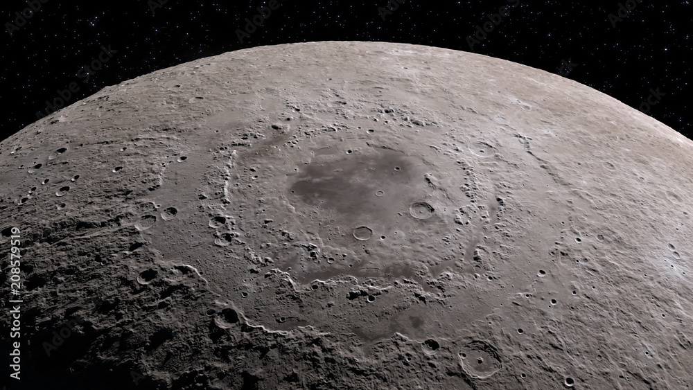 Obraz premium Craters in the surface of the Moon. Elements of this image furnished by NASA's Scientific Visualization Studio.