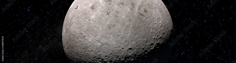 Obraz premium Craters in the surface of the Moon. Elements of this image furnished by NASA's Scientific Visualization Studio.