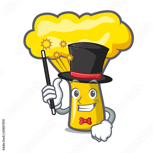 Magician chanterelle mushroom mascot cartoon