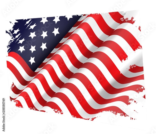 Grunge flag of American