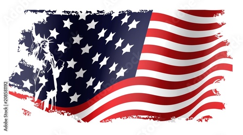 Grunge flag of American