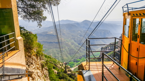 Station of cable car in Montserrat Monastery, Spain