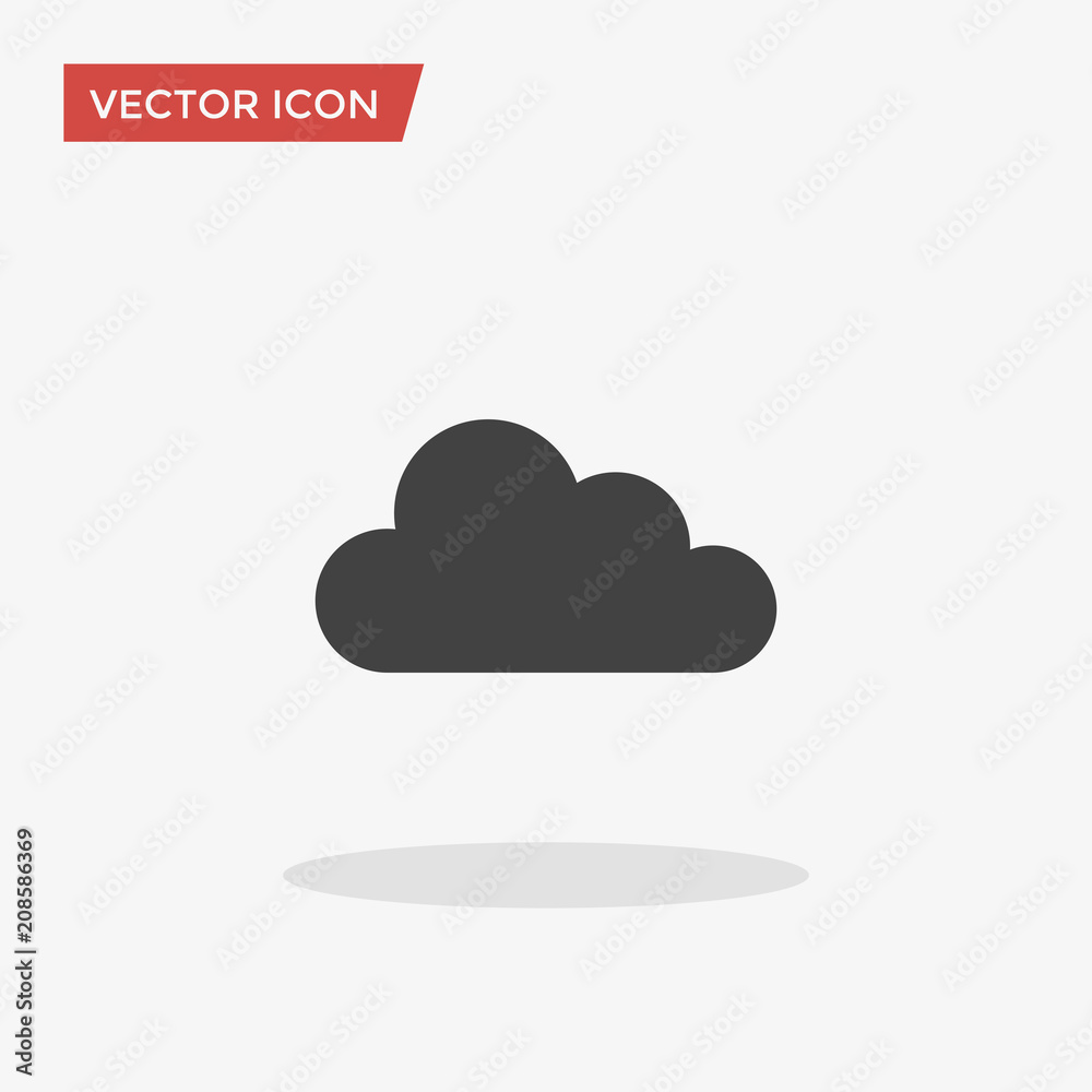 Cloud Icon in trendy flat style isolated on grey background. Vector illustration, EPS10. Cloud Icon in trendy flat style isolated on grey background. Vector illustration, EPS10.