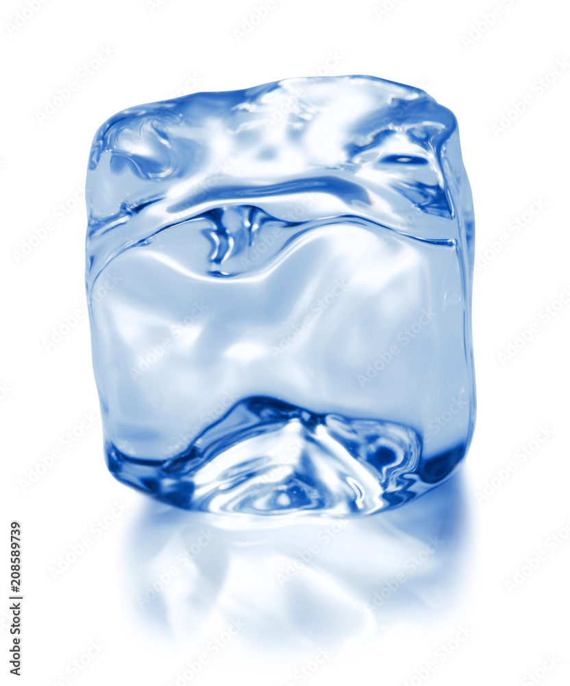 Square Ice Cube Isolated On White Background Stock Photo - Download Image  Now - Ice Cube, Abstract, Blue - iStock