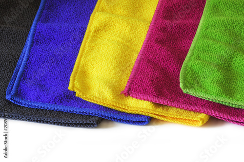 Set multi-colored scarfs from microfiber for damp cleaning