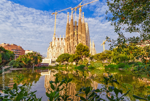 Sagrada Familia construction in Barcelona, Spain.