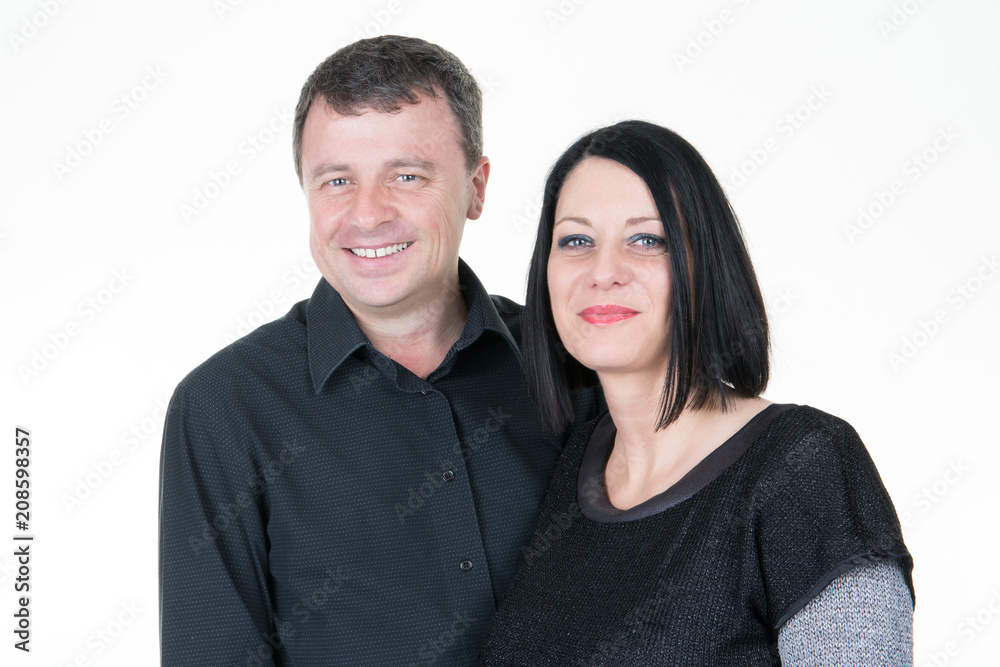 happy lovers couple looking camera happy lovers couple looking camera