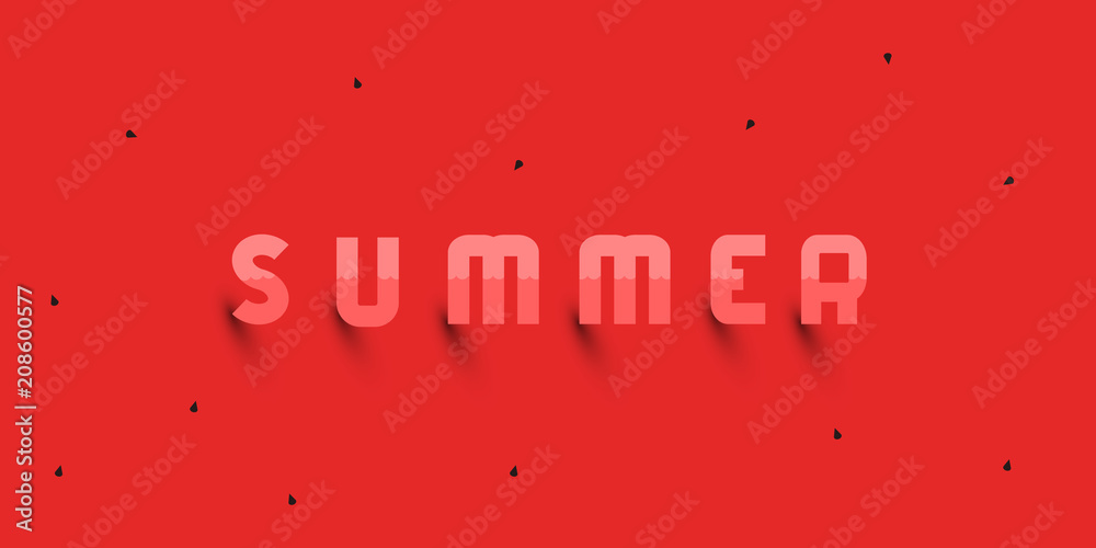 Obraz premium Summer background in watermelon color with the inscription-summer.