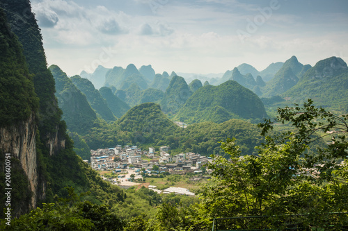 Landscape of Guilin, Karst mountains. Located near Yangshuo, Guilin, Guangxi, China. photo