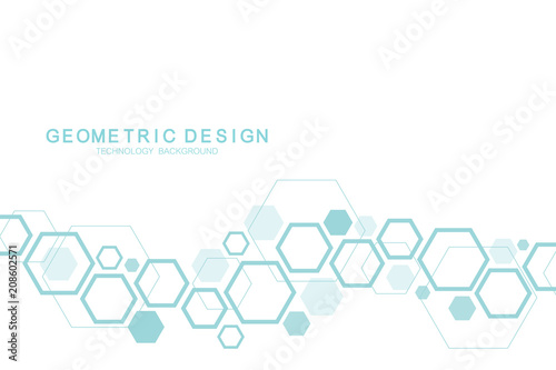 Scientific molecule background for medicine, science, technology, chemistry. Wallpaper or banner with a DNA molecules. Vector geometric dynamic illustration.