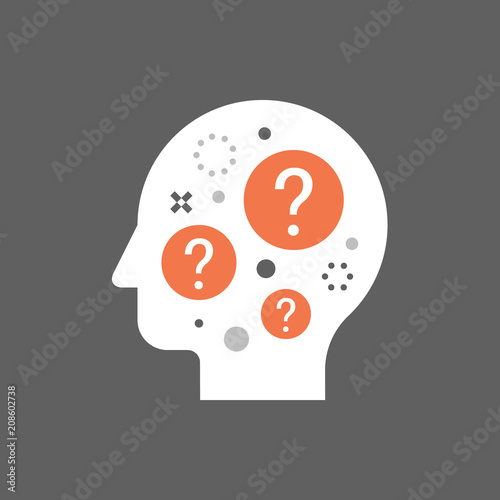 Brainstorm concept, decision making, difficult choice, moral dilemma, philosophy thinker, behavior science