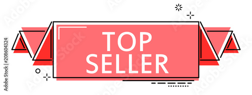 red flat line banner top seller