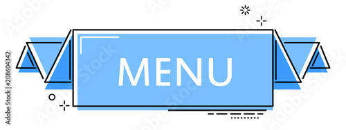 blue flat line banner menu