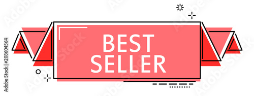 red flat line banner best seller