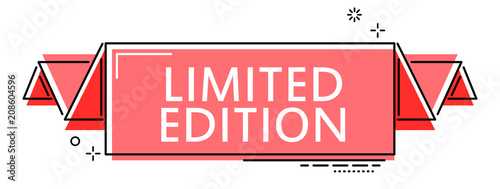 red flat line banner limited edition