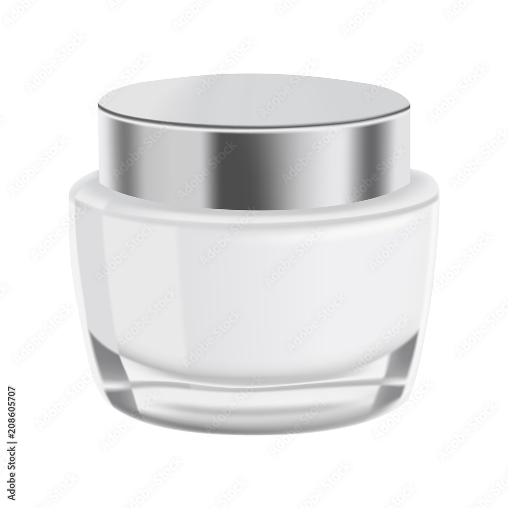 Mock up, template glass jar with cream for design. Mock up, template glass jar with cream for design.
