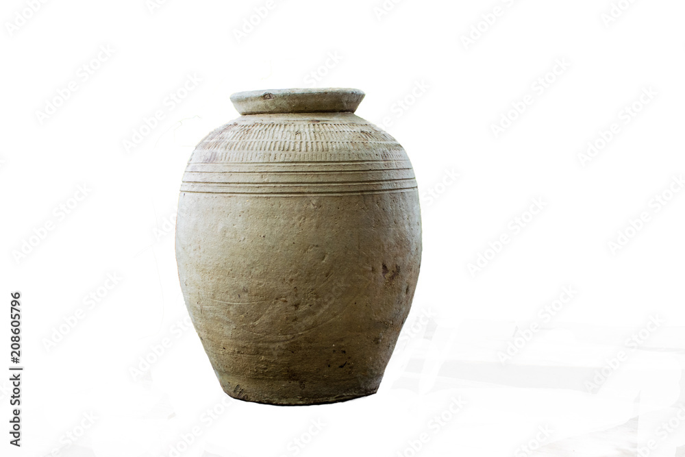 Ancient jar On a beautiful white background, suitable for design work. Ancient jar On a beautiful white background, suitable for design work.