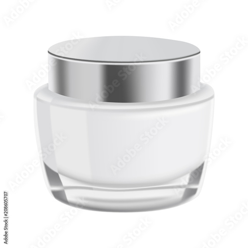 Mock up, template glass jar with cream for design.