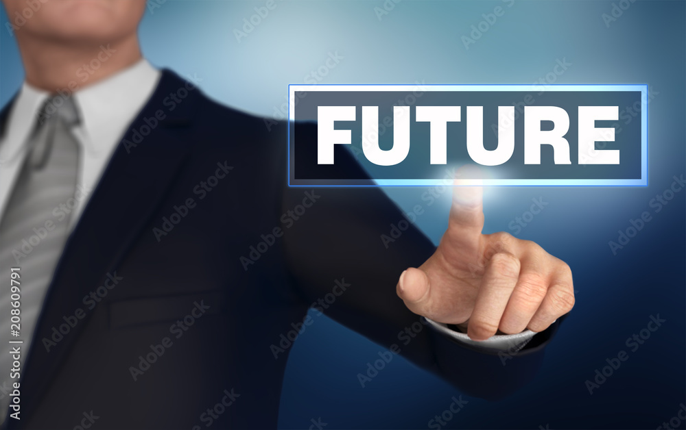 future pushing concept 3d illustration future pushing concept 3d illustration
