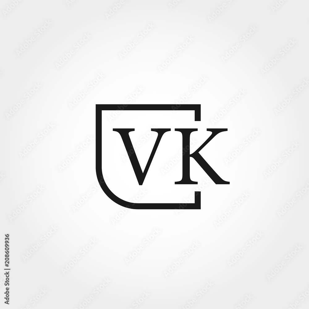 Initial Letter VK Logo Template Design