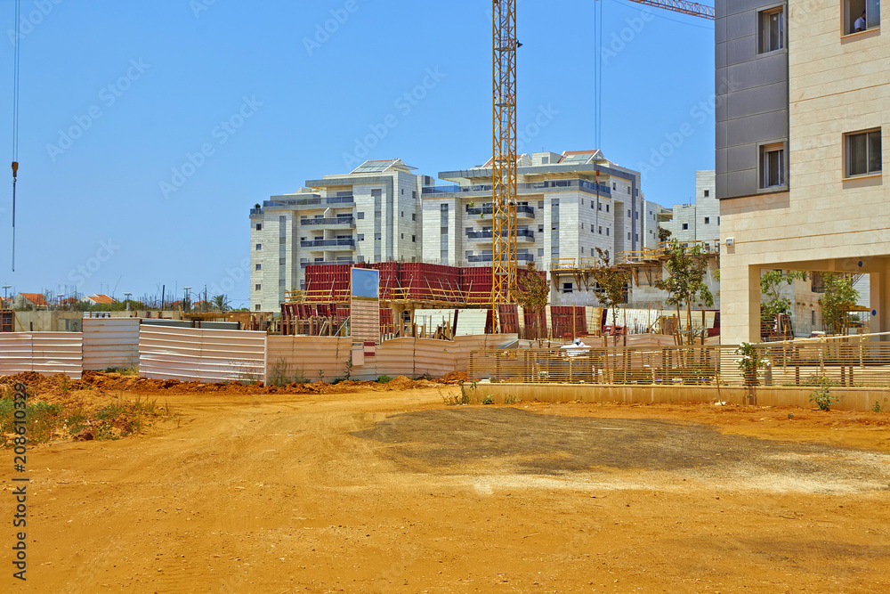 Construction of a residential area. Construction of a residential area.