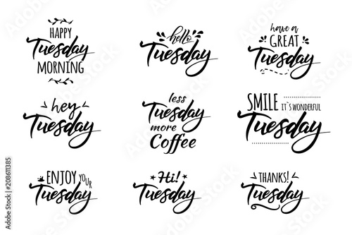 tuesday happy lettering